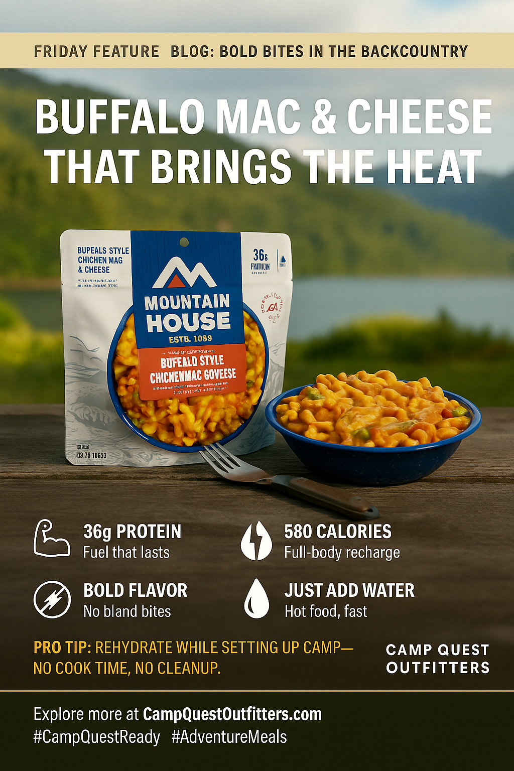 Bold Bites in the Backcountry: Buffalo Mac & Cheese, Trail-Style