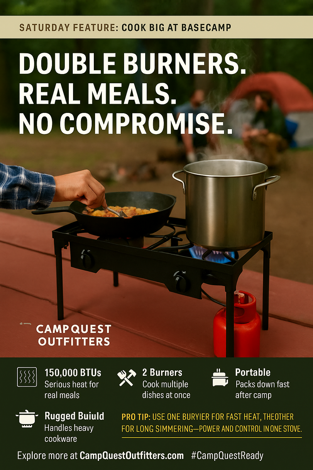 Double Burners. Zero Excuses. Cook Big at Basecamp.