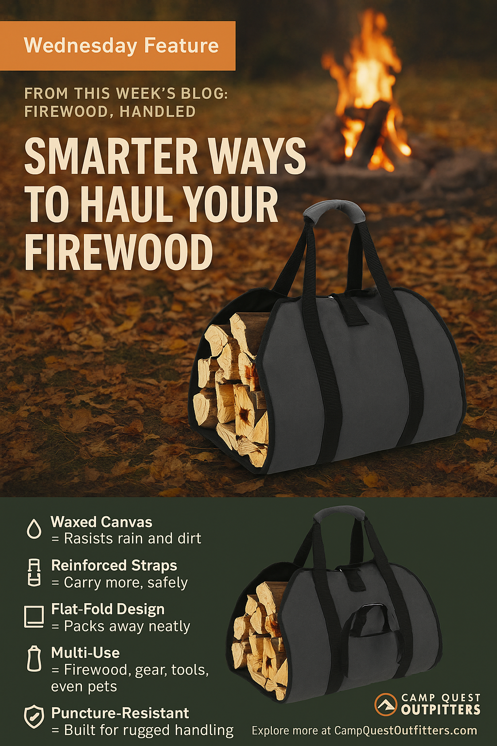 Firewood, Handled: The Durable Carry-All Your Campsite Deserves