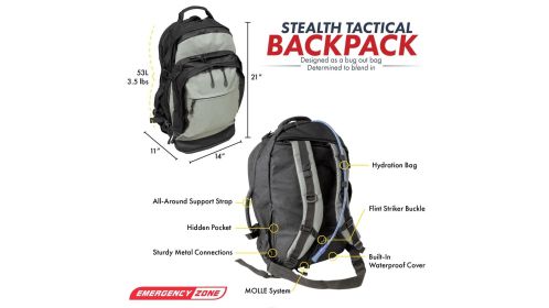 Stealth Tactical Backpack with Hydration Bladder