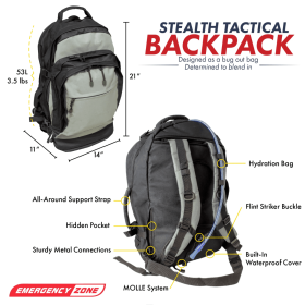 Stealth Tactical Backpack with Hydration Bladder