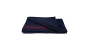 RED-STRIPED NAVY WOOL BLANKET