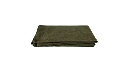 FRENCH ARMY STYLE WOOL BLANKET-FRENCH OLIVE