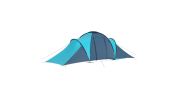 6-Person Family Tent  Blue and Light Blue