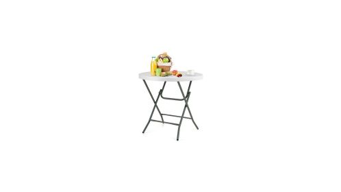 32 Inch Round Foldable Lightweight Table with Double Lockable Doors