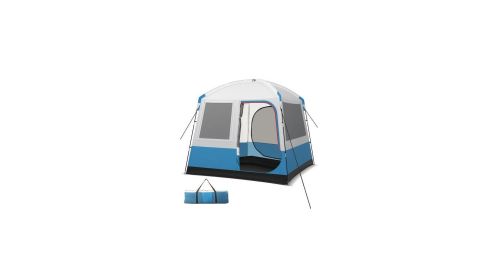 Camping Tent for 5 People with Mesh Windows and Carrying Bag