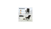 Folding Camping Chair with Footrest Camping Lounge Chair with Carry Bag-Black