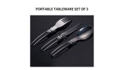 1pcs Camping Fork Spoon Stainless Steel Foldable Utensil Set