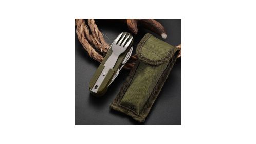Multifunctional 7-In-1 Outdoor Tableware Set with Foldable Utensils
