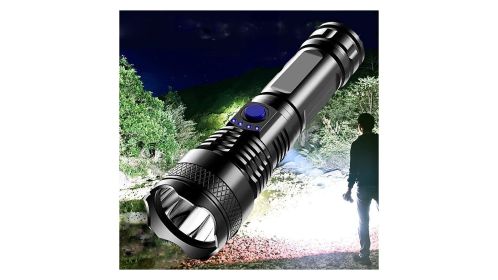 USB Chargeable Strong Light Handheld Flashlight; Plastic Material