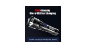 USB Chargeable Strong Light Handheld Flashlight; Plastic Material