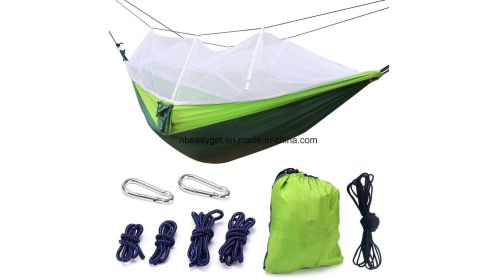 Double Camping Hammock with Mosquito Net Nylon Fabric Hammock