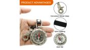Mini Waterproof Shockproof Compass With Keychain Emergency Survival Equipment