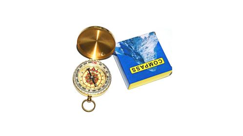 Outdoor Multifunctional Pure Copper Flip Cover Luminous Compass; Pocket Watch