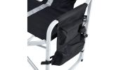 1-piece Padded Folding Outdoor Chair with Side Table and Storage Pockets