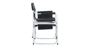 1-piece Padded Folding Outdoor Chair with Side Table and Storage Pockets