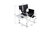 1-piece Padded Folding Outdoor Chair with Side Table and Storage Pockets