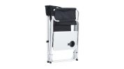 1-piece Padded Folding Outdoor Chair with Side Table and Storage Pockets
