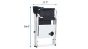 1-piece Padded Folding Outdoor Chair with Side Table and Storage Pockets