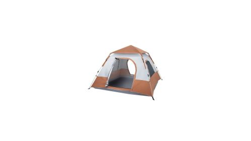 Spring Quick Opening Four-Person Family Tent, Brown 