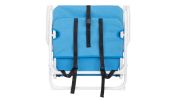 Blue Oxford Cloth Beach Chair with White Iron Frame - Load-Bearing 100kg