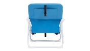 Blue Oxford Cloth Beach Chair with White Iron Frame - Load-Bearing 100kg