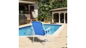 Oxford Cloth Iron Outdoor Beach Chair Blue