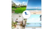 Oxford Cloth Iron Outdoor Beach Chair Blue