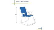 Oxford Cloth Iron Outdoor Beach Chair Blue