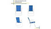 Oxford Cloth Iron Outdoor Beach Chair Blue