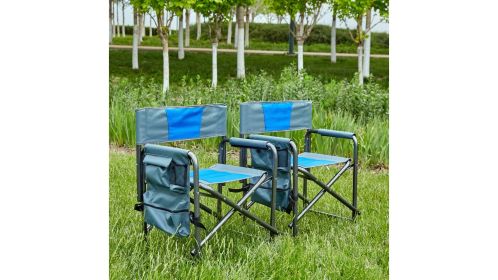 Lightweight Oversized Directors Chair with Storage Pockets for Camping