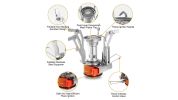 Ultralight Camping Stoves Portable Backpacking Hiking Stoves w/ Piezo Ignition