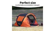 Black and Orange Pop Up Camping Tent for 2 People 