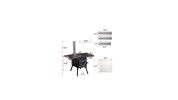 Wood Camping Stove Black 57.5x31x37cm