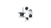 Wood Camping Stove Black 57.5x31x37cm