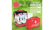 Small First Aid Kit for Car Office 121 Pieces Sturdy Red EVA Travel First Aid