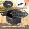 Portable Charcoal BBQ Grill – Foldable Design with Rotating Top & Carry Handles