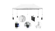 10 × 20 ft EZ Pop Up Canopy Folding-White for Outdoor Events