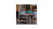 Folding Camping Table with 2Tier Open Shelves for Outdoor BBQ