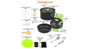 16 pcs Camping Cooking Ware Set with Aluminum Pot, Pan & Kettle 