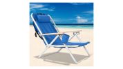 Backpack Beach Chair Folding Portable Chair Blue Solid Camping Hiking Fishing