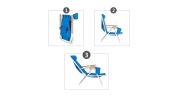 Backpack Beach Chair Folding Portable Chair Blue Solid Camping Hiking Fishing
