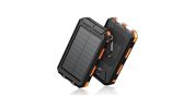 10000mAh Portable Fast Charging Power Bank with Solar Charging & Flashlight