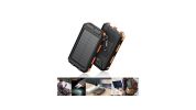10000mAh Portable Fast Charging Power Bank with Solar Charging & Flashlight
