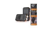 10000mAh Portable Fast Charging Power Bank with Solar Charging & Flashlight