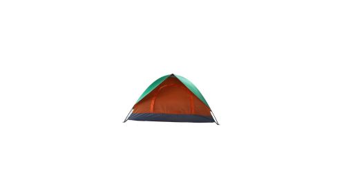 Double Door Camping Dome Tent in Orange and Green for 2-Person Use