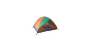 Double Door Camping Dome Tent in Orange and Green for 2-Person Use