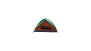 Double Door Camping Dome Tent in Orange and Green for 2-Person Use