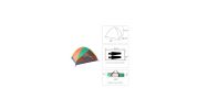 Double Door Camping Dome Tent in Orange and Green for 2-Person Use