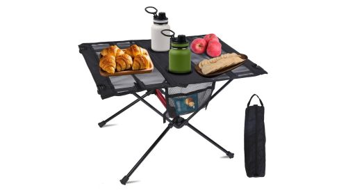 Portable Folding Camping Table Foldable Beach Table Aluminum Alloy Frame with 2
